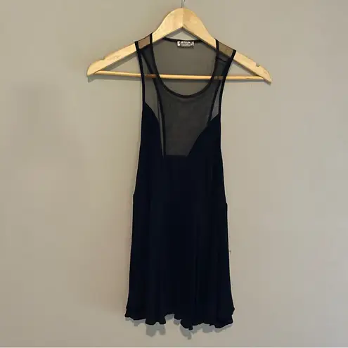 Intimately Free People Black Marble Illusion Mesh Tank Top Size XS