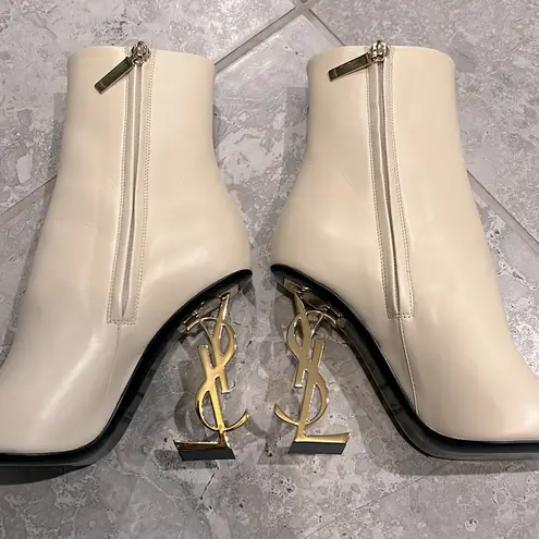 Saint Laurent 105mm Opyum Boots, Real Beige Light Bronze Size 35.5 New+Dust Bags