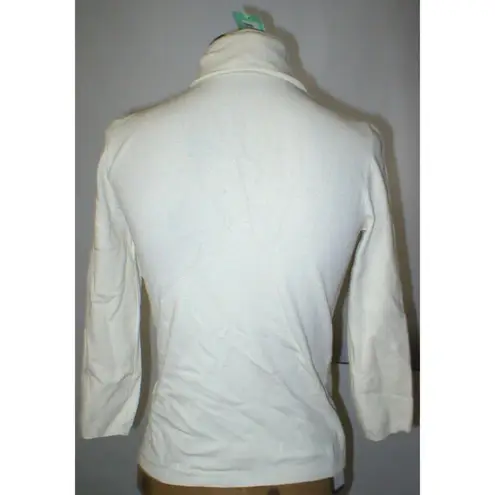 Red Valentino NWT New Womens 6 Off White Beige LS Turtleneck Italy 42 Top Design - Image 4