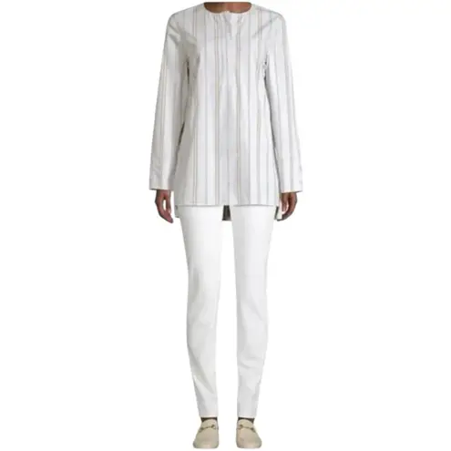 Lafayette 148 NY Tilly Aerial Blue Multi StripeTunic Top size Small MSRP $495