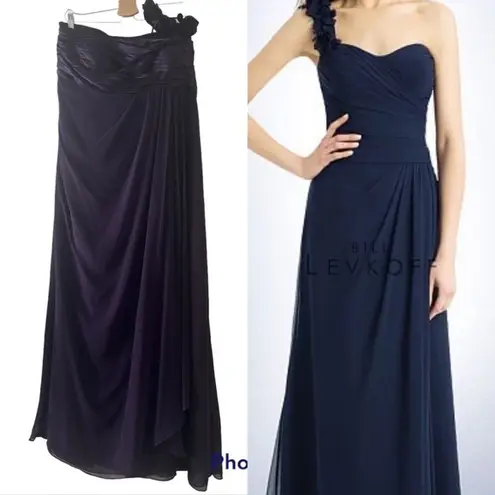 Bill Levkoff Purple One Shoulder Maxi Dress