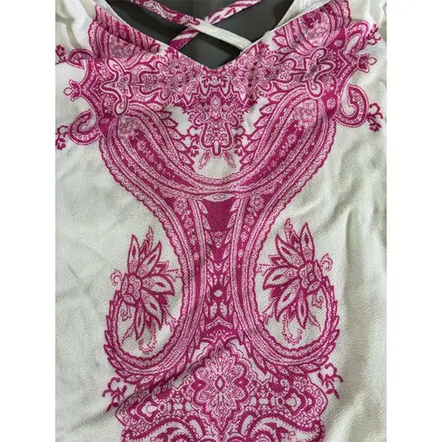 Jun & Ivy Women's L Pink & White Crisscross Strap Mini Dress