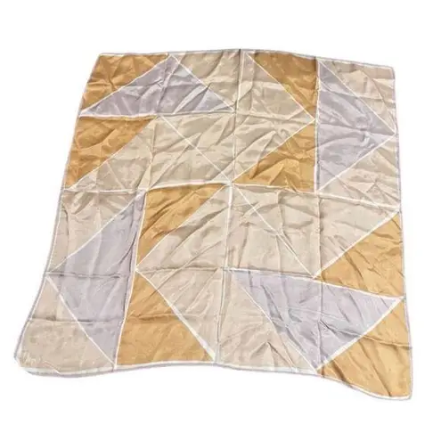 Vintage 1960's Vera Yellow Amber Polyester Square Scarf Geometric Diamond Yellow