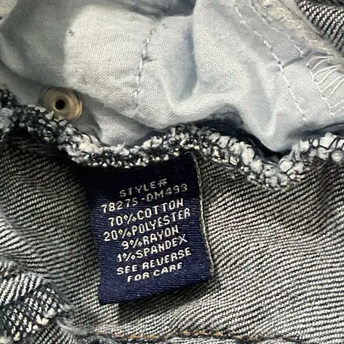 Angel Kiss Jean Shorts Womens 9 Blue Denim Cut Offs Y2K Ladder Cut Outs 28x3