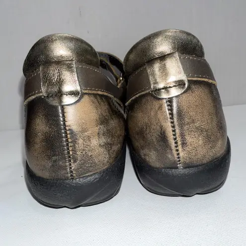 Naot Kirei Mary Jane Beige Metallic Minimalist Suede Leather Shoes Flats 39 Size 8