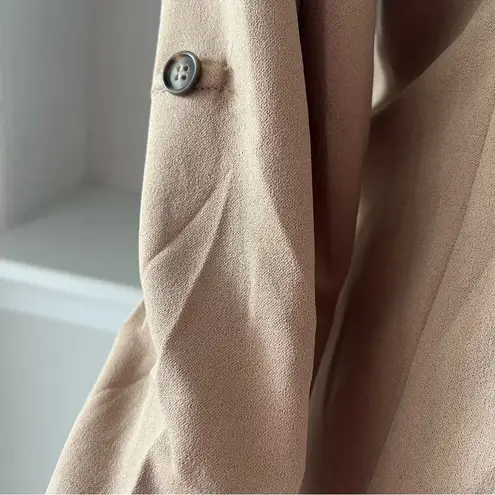 Ny Collection Long Sleeve Double Breasted Crepe Jacket, Stucco Size M New w/Tag