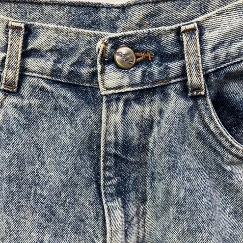 Vintage 80's Chic Acid Wash High Waisted Taper Mom Jeans Size 7 Tall Retro USA Blue