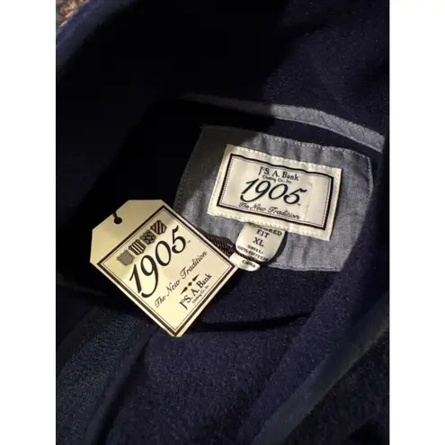 Jos. A. Bank Vest Men XL Navy Blue 1905 Full Zip Fleece Pocket Tailored Fit New