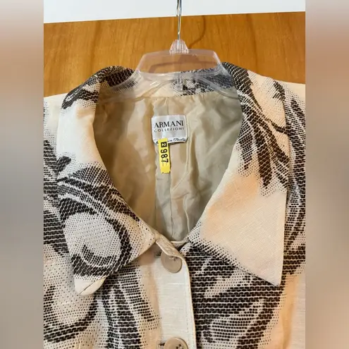 Armani Collezioni Button Front Blazer Jacket Cuffed Sleeves Flared Hem READ Sz 2