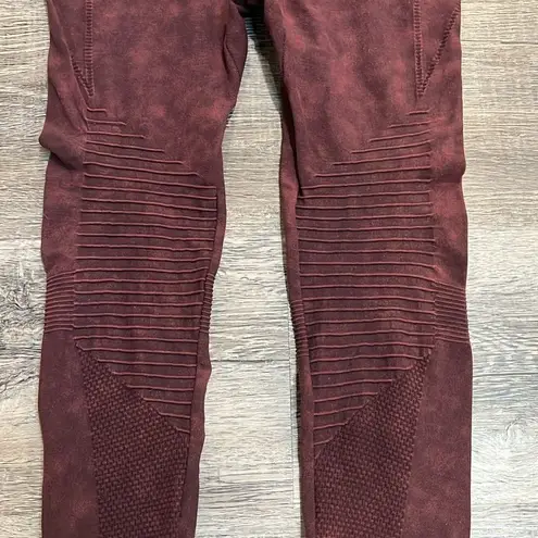 Yelete Women's Moto High Waist Ankle Workout Yoga Leggings Pants Tights S/M