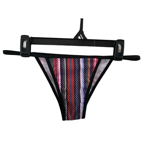 Nwot 2 Pc Padded String Bikini Set Swim Swimsuit Swimwear Stripes Boho Summer Bo Blue Size L