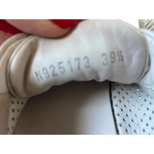 AGL White Leather Breathable Sneakers w/ Ribbon Ties Size 39.5