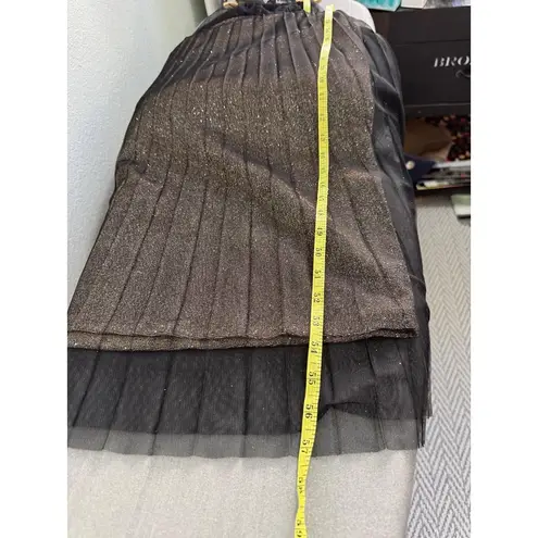 MSK Petite Black Metallic Shimmer Halter Maxi Gown Women’s Size 10P