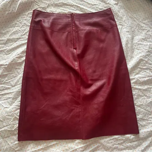 Bebe  Genuine Red Leather Skirt