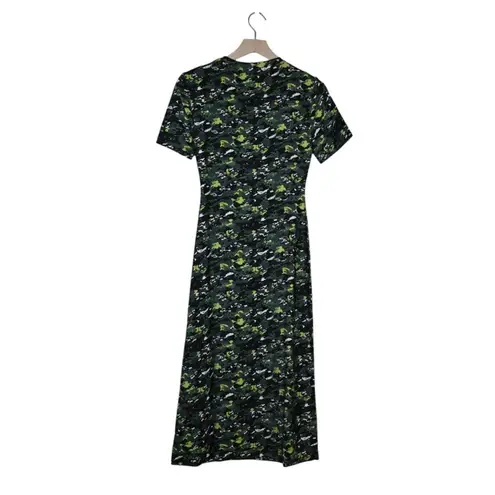 Derek Lam 10 Crosby Womens S Lucielle Camo Ruched Studded Midi Dress NEW