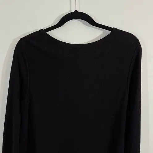 J Jill Women's Black & Red Trim Pullover Oversized Tunic Sweater Size S