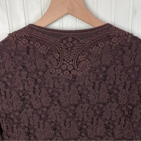Coldwater Creek Vintage Y2K Lace Top Size Small Chocolate Brown Fairy Grunge