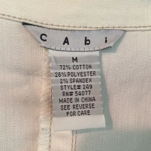 CAbi White jean jacket by  size medium