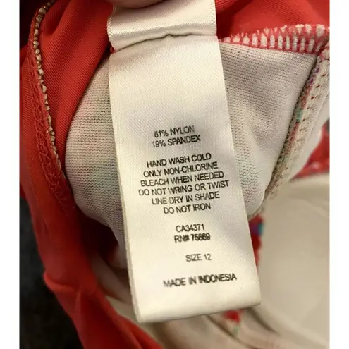 Sweet Escape Size 12 Swimsuit One Piece Full Coverage Coral Ruched Sides Padded Pink