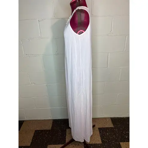 nightgown satin pink embroidered collar Size M