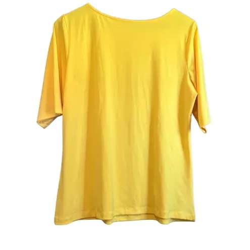 Susan Graver Modern Essentials Liquid Knit Top Large Sz medium Yellow