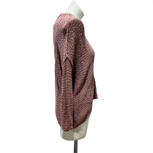 O'Neill  Women's V-Neck Waffle Knit Sweater Mauve Size S Casual Pullover