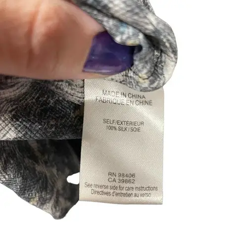 Theory  Ruisa Caligula Multi Color Silk Blouse‎ Gray Blue Size XS - Image 9