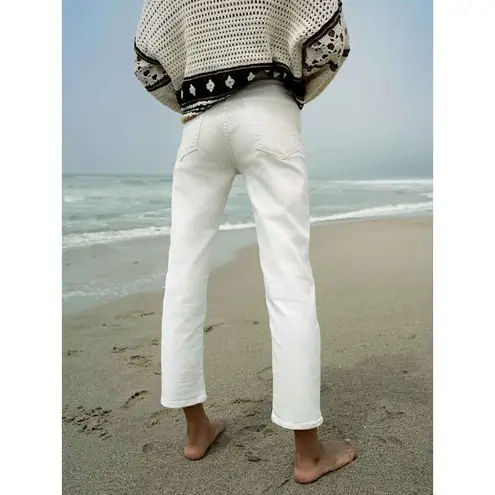 MOTHER The Tomcat High Waisted Jeans in Wash Cream Puffs Size US 26 White