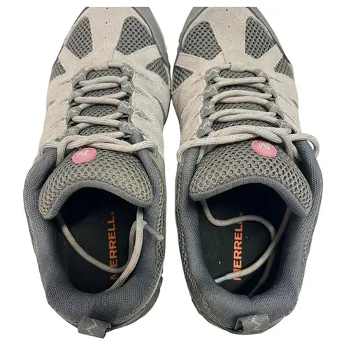 Merrell Hiking Shoes Womens 10 Gray Leather Alverstone 2 Outdoor Trail Sporty