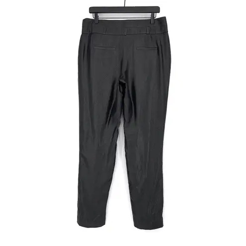 LEIFSDOTTIR Shiny Straight Slim Leg Trouser Pant Metallic Grey 10