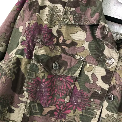 Roaman’s Floral Camo Print Denim Jacket Size undefined