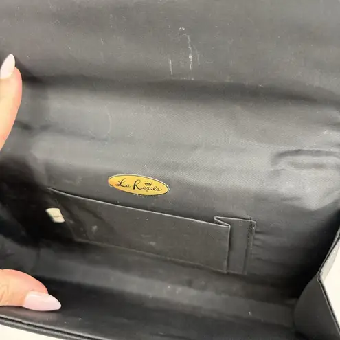 La Regale Black Satin Bow Crossbody Bag Purse Evening Formal Classic Timeless