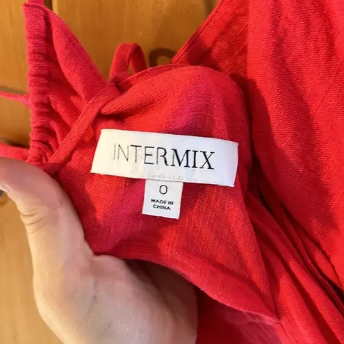 Intermix Josephine linen maxi dress in coral pink