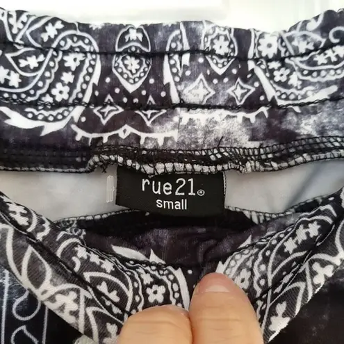 Rue 21 Joggers Pants Beached Parsley Bandana Print Blue and White Size S