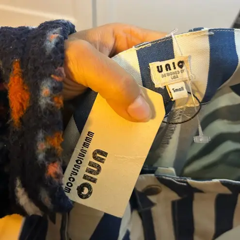 Nwt Uniq USA Striped Blue and White Straight Leg Pants