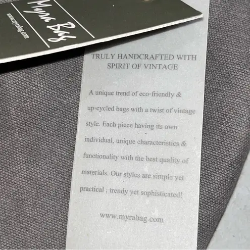 NEW Myra Bag Mix N Match Canvas & Leather Small Crossbody Clutch Purse Bag White