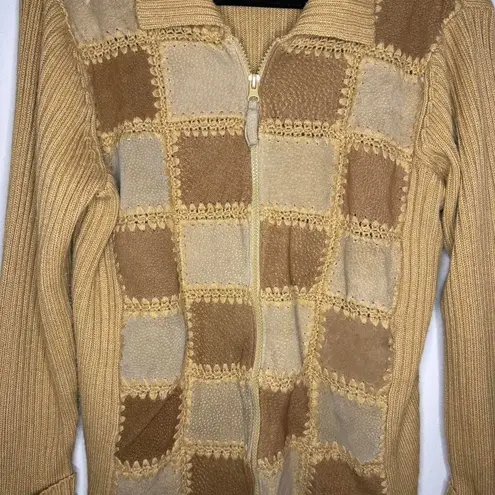 Designer Originals Designers Studio Original size small S patchwork leather vest with long sleeves