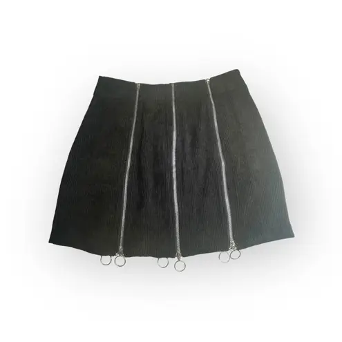 Deadstock: new Valfre ꥟ Lasso Mini Skirt ꥟ Black ꥟ Silver Zippers All Over ꥟ M ꥟ Size M