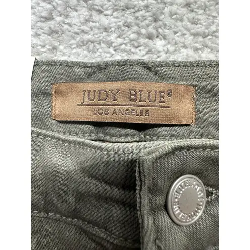 Judy Blue New Judy Olive Green Garment Dyed Wide Leg Crop High Waist Pants 15/32