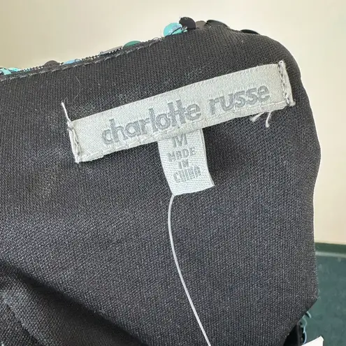 Charlotte Russe NEW  Shirt Size M Vegas Baby All Over Sequin Crop Top