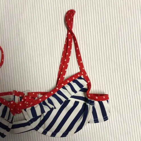 Forever 21  Red White and Blue Retro Nautical Pinup Style Bikini Top Small