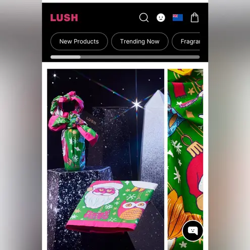 EUC CONDITION LUSH KNOT WRAP: CHRISTMAS BAUBLES Pink