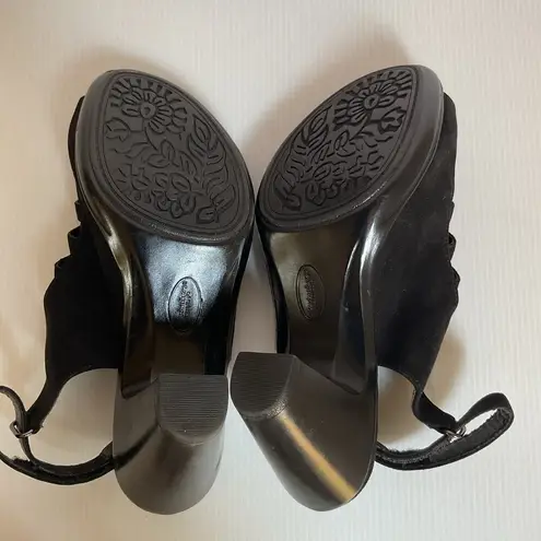 Cloudwalkers Villa Women’s Black Slingback Heeled Sandals Sz 8W Comfort Wide Fit