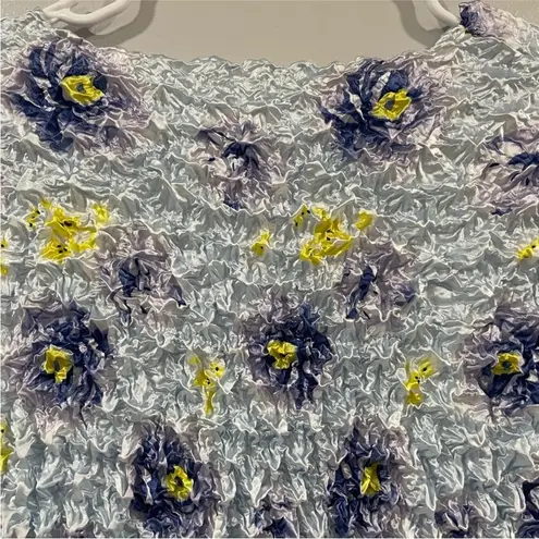 Y2K Popcorn Floral Crinkle Shirt