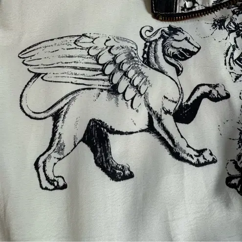 Vintage 90s J. Gallery Medieval Celestial Astronomy Windbreaker Bomber Jacket Black Size L