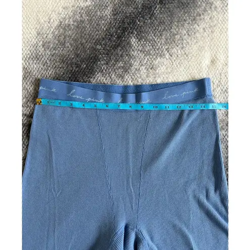 PINK Victoria's Secret Waffle Knit Boxer Blue Sleep Lounge Hi Rise Shorts XL