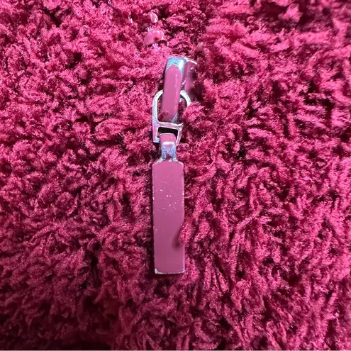 Barefoot Dreams CozyChic Relaxed Zip-Up Hoodie in Dark Red Size Large Pockets