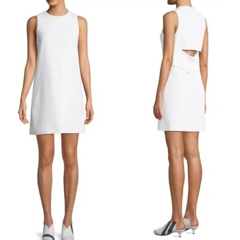 Tibi white structure crepe cutout open back sleeveless shift dress size 0