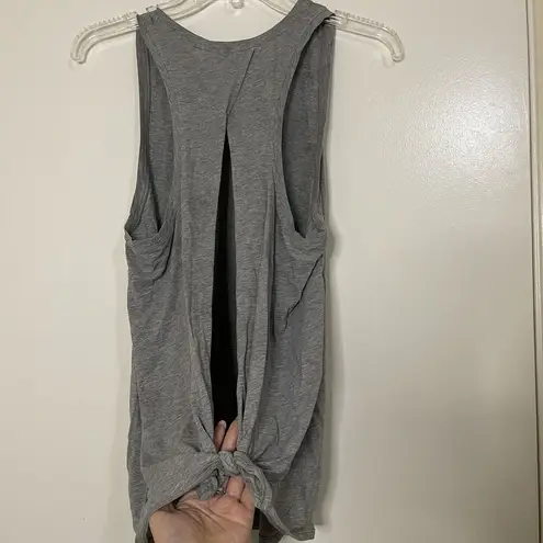 Lululemon  gray sleeveless keyhole tie back tank top size 4