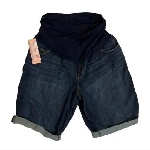 Liz Lange Maternity Jean Shorts Denim blue Bermuda Size Medium
